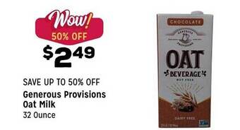 Grocery Outlet Generous Provisions Oat Milk offer
