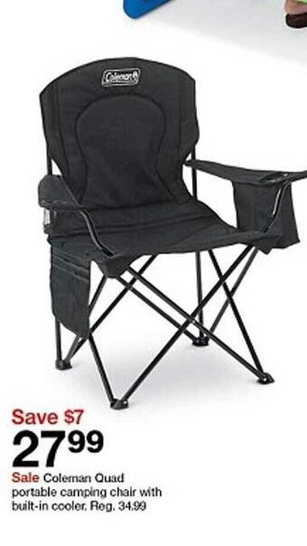 Target Coleman Quad Portable Camping Chair With Built-in Cooler offer