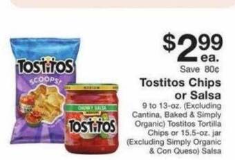 Fairway Store Market Tostitos Chips Or Salsa offer