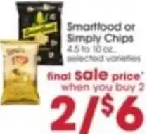 Giant Eagle Smart Food Or Simply Chips 4.5 to 10 oz. offer