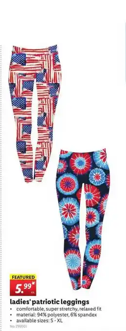 Lidl Ladie's Patriotic Leggings offer