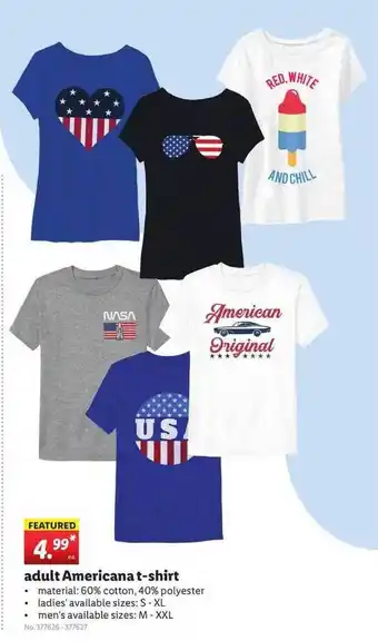 Lidl Adult Americana T-shirt offer