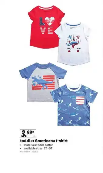 Lidl Toddler Americana T-shirt offer