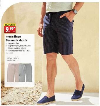 Lidl Men's Linen Bermuda Shorts offer