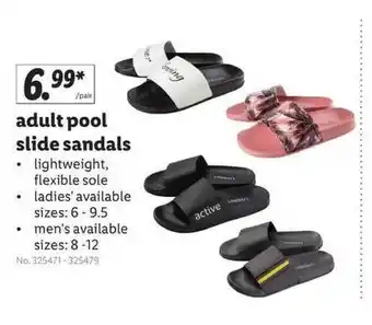 Lidl Adult Pool Slide Sandals offer