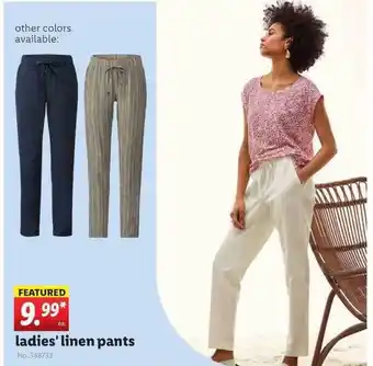 Lidl Ladies'linen Pants offer
