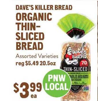 New Seasons Market Dave's Killer Bread Organic Thin-sliced Bread offer