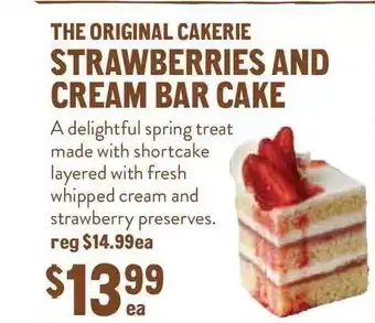 New Seasons Market The Original Cakerie Strawberries And Cream Bar Cake offer