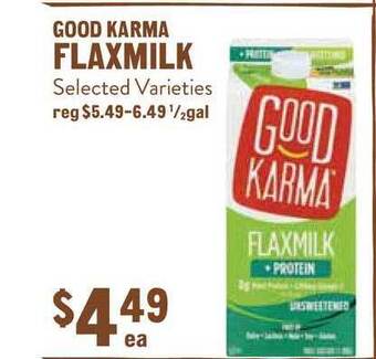 New Seasons Market Good Karma Flaxmilk offer