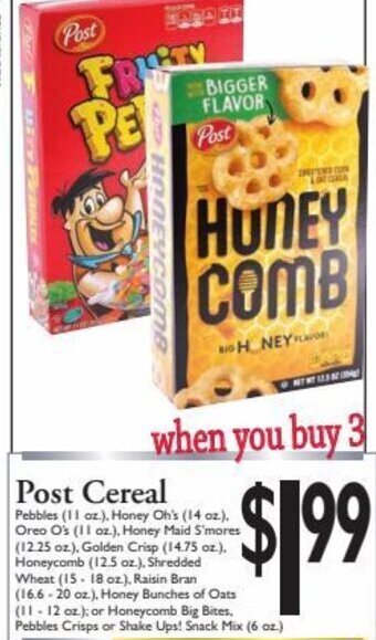 Harding's Markets Post Cereal offer