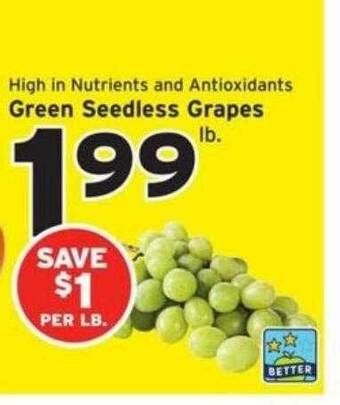 Hannaford Green Seedless Grapes offer