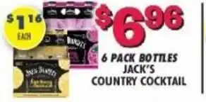 Miners County Market 6 Pack Bottles Jack's Country Cocktail offer