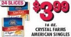 Miners County Market 16 oz. Crystal Farms American Singles offer
