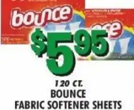 Miners County Market 120 ct. Bounce Fabric Softener Sheets offer