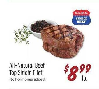 Sprouts Farmers Market All Natural Beef Top Sirloin Filet offer