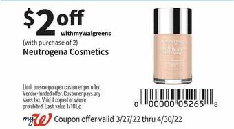 Walgreens Neutrogena Cosmetics offer