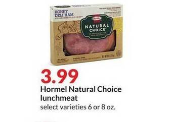 Hy-Vee Hormel Natural Choice Lunchmeat offer