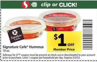 Safeway Signature Cafe Hummus offer