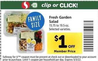 Safeway Fresh Garden Salad offer