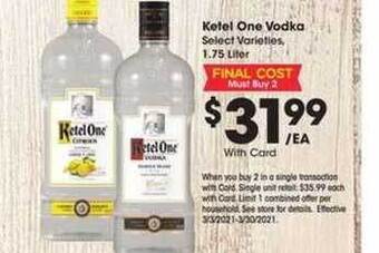 Ralphs Ketel One Vodka offer