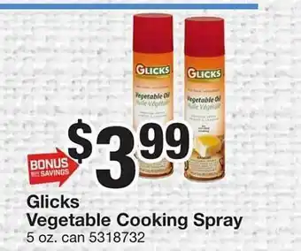 Giant Food Glicks Vegetable Cooking Spray offer