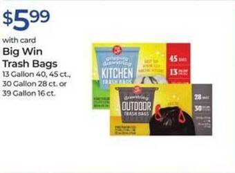 Rite Aid Big Win Trash Bags offer
