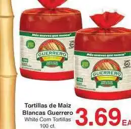 Arteagas Food Center Tortillas De Maiz Blancas Guerrero White Corn Tortillas offer