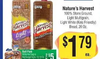 Nature's Harvest 100% Stone Ground, Light Multigrain, Light White (Keto Friendly) Bread