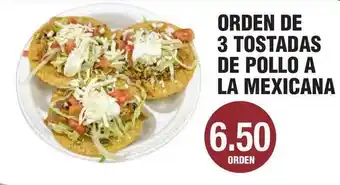 Orden De 3 Tostadas De Pollo A La Mexicana