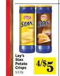 Food Giant Lay's Stax Potato Crisps offer