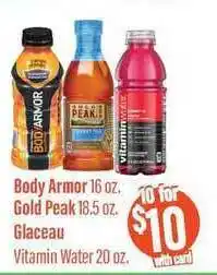 Body Armor, Gold Peak , Glaceau Vitamin Water