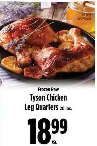 KTA Super Stores Frozen Raw Tyson Chicken Leg Quarters offer