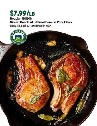 Plum Market Niman Ranch All Natural Bone In Pork Chop offer