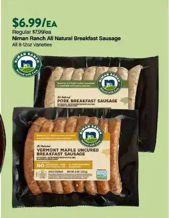 Plum Market Niman Ranch All Natural Breakfast Sausage offer