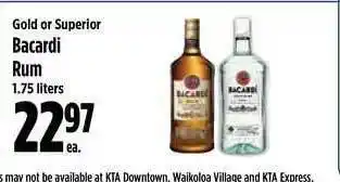 Gold Or Superior Bacardi Rum