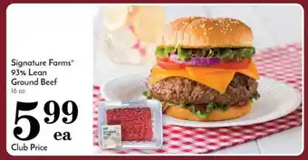 Pavilions Signature Farms 93% Lean Ground Beef offer
