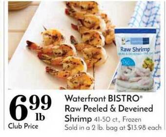 Pavilions Waterfront Bistro Raw Peeled & Deveined Shrimp offer