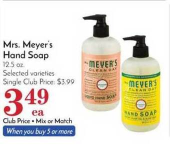Pavilions Mrs. Meyer's Hand Soap offer