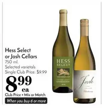 Pavilions Hess Select Or Josh Cellars offer