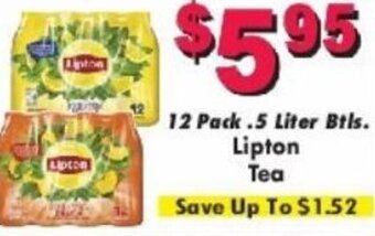 12 Pack. 5 Liter Btls. Lipton Tea