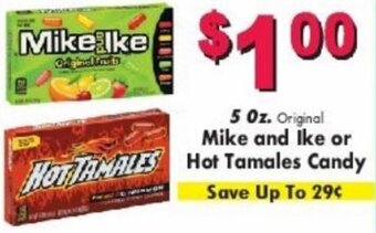 Miners County Market 5 oz. Mike and Ike or Hot Tamales Candy offer