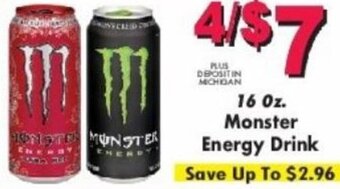 Miners County Market 16 oz. Monster Energy Drink offer