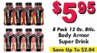 Miners County Market 8 Pack 12 oz. Btls. Body Armor Super Drink offer