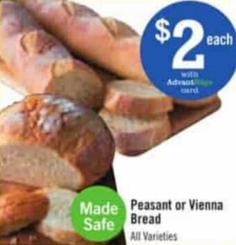 Price Chopper Peasant or Vienna Bread offer
