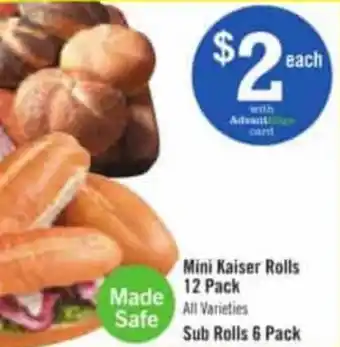 Price Chopper Mini Kaiser Rolls 12 Pack offer