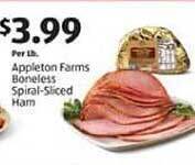 Aldi Appleton Farms Boneless Spiral-sliced Ham offer