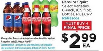 Food 4 Less Pepsi Or Squirt offer