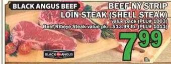 Food Bazaar Beef Ny Strip Loin Steak ( Shell Steak ) offer