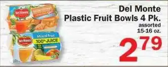 Food Bazaar Del Monte Plastic Fruit Bowls 4 Pk. offer
