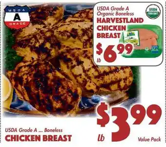 The Food Emporium Usda Grade A Organic Boneless Harvestland Chicken Breast offer